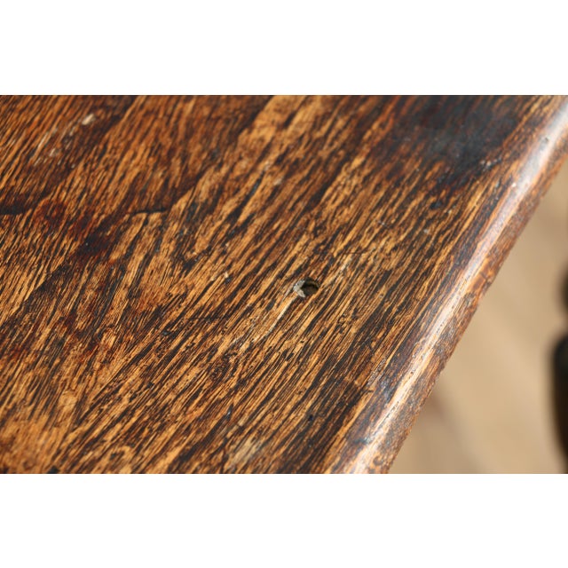 Antique English Solid Oak Barley Twist Side Table | Jacobean Revival Accent Table, Circa 1920s For Sale - Image 18 of 18