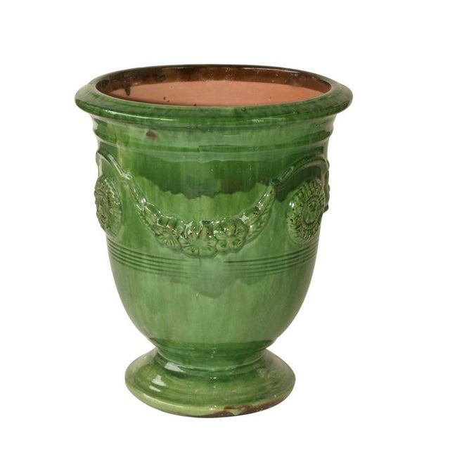 Pair of French Anduze Pottery by La Madeleine For Sale - Image 4 of 5