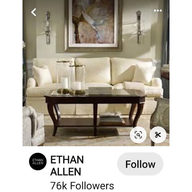 Mahoany Coffee Table With Beveled Glass Top by Ethan Allen For Sale In Los Angeles - Image 6 of 6