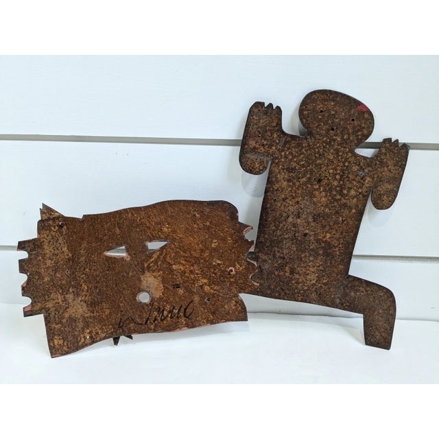 Folk Art 1980s Ivan Barnett Sante Fe Folk Art Primitive Metal Sculpture Signed For Sale - Image 3 of 4