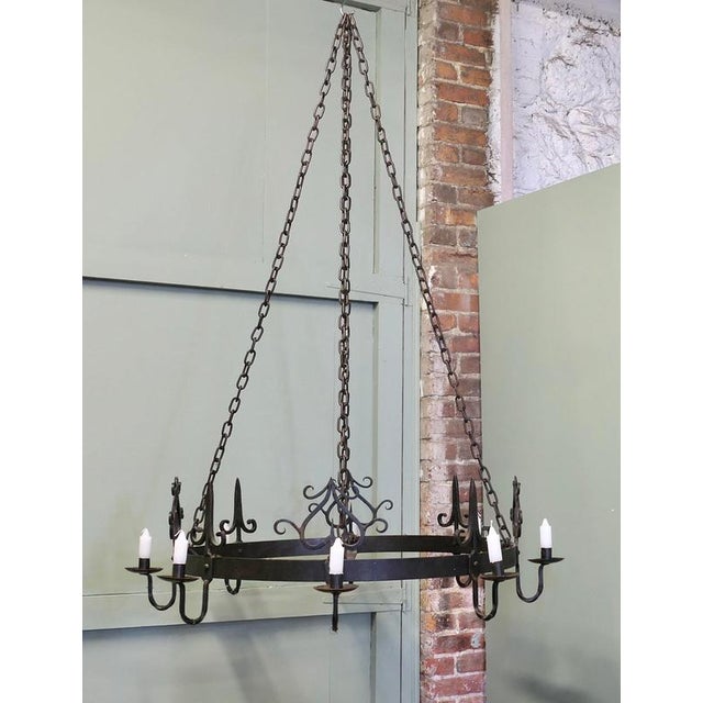 Antique French Gothic Castle Chandelier, 1900 For Sale - Image 3 of 9