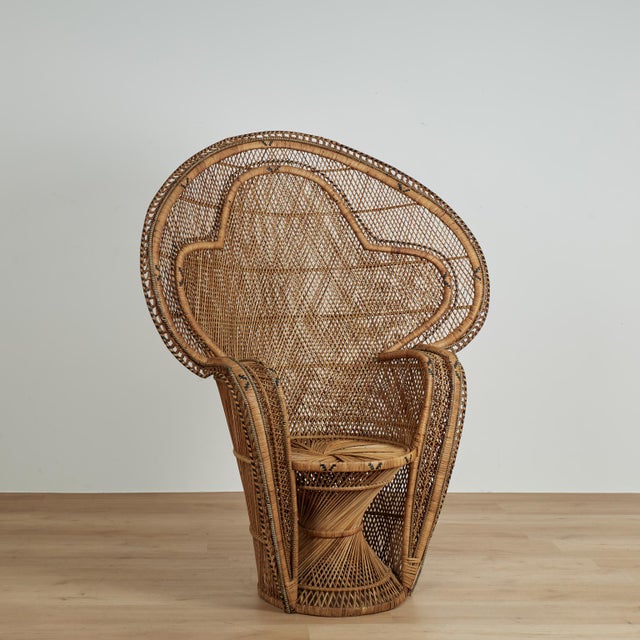 Vintage Anglo Indian Wicker Peacock Chair For Sale - Image 4 of 14