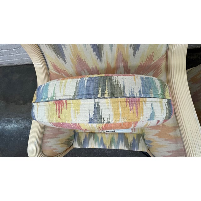 Late 20th Century Baker Furniture Pencil Reed Rattan Lounge Chairs, 1980s, Set of 2 For Sale - Image 5 of 14