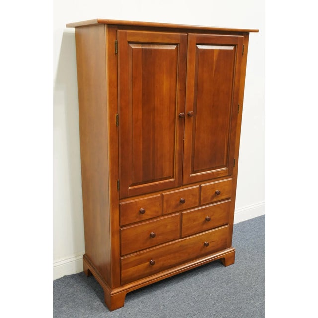 American Stanley Furniture Cherry Rustic Country French 40" Clothing / Media Door Chest 21913-70012 For Sale - Image 3 of 13