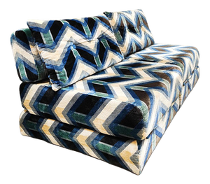 Vintage Daybed with Geometric Pattern, 1970s