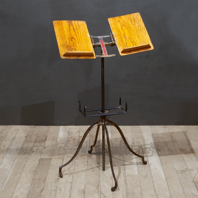Victorian 19th C. Cast Iron and Oak Bible or Dictionary Book Stand c.1888-1900 For Sale - Image 3 of 8