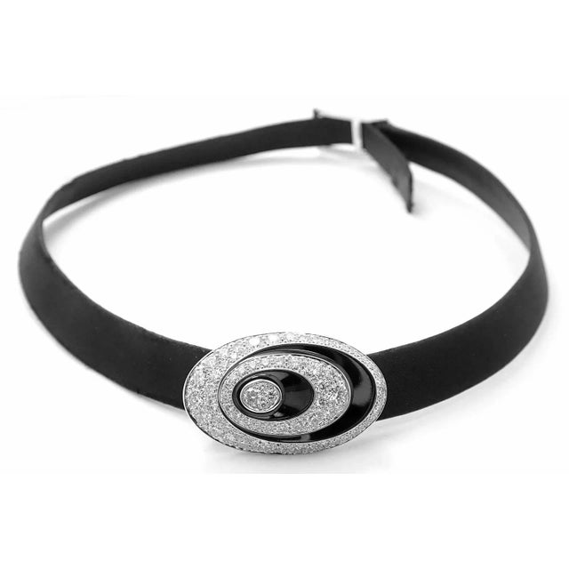 Cartier Cartier Hypnose 18k White Gold Diamond Silk Cord Chain Necklace For Sale - Image 4 of 10