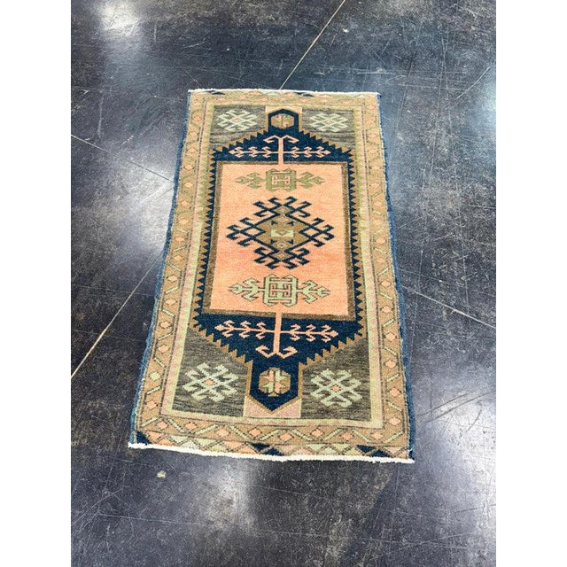 Turkish Mini Rug Oriental Hand Knotted Vintage Rug 1'9" x 3' #17909 Explore a curated collection of hallway runners, wool...