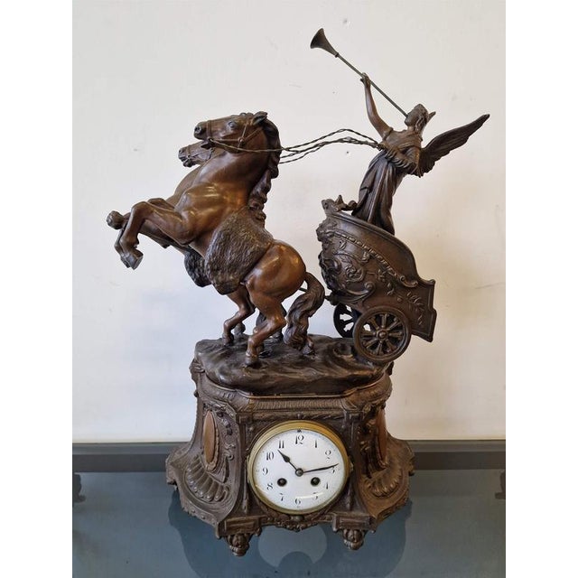 Clock with Horse Figures, Set of 3 For Sale - Image 11 of 13