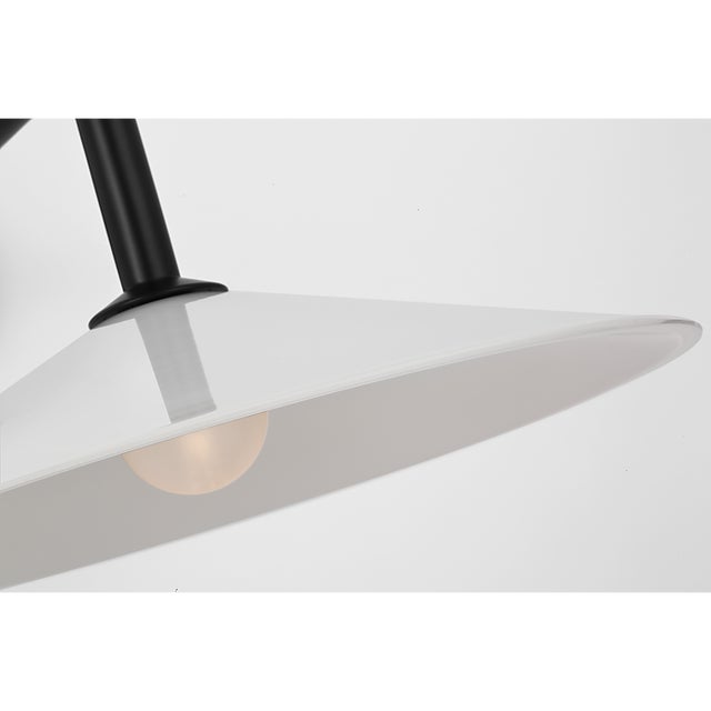 2020s Amber Lewis for Visual Comfort Signature Ponce 9" Sconce in Modern Iron with Milk White Glass Shade For Sale - Image 5 of 10