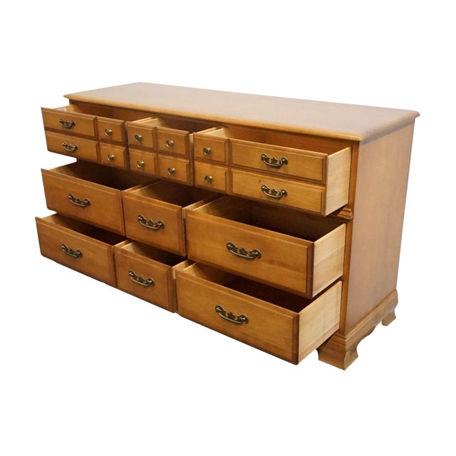 Garrison Furniture Solid Hard Rock Maple Colonial Early American 58" Triple Dresser 1858 For Sale In Kansas City - Image 6 of 13