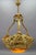 Art Deco French Brass Chandelier with Yellow Pâte De Verre Glass by Degué, 1930s For Sale - Image 3 of 18