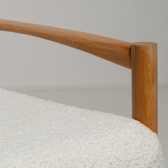 Cream Mid 20th Century France Modern Cream Wood Armchair For Sale - Image 8 of 9