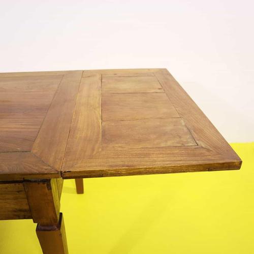 Brown Extendable Shooting Table in Wood with Side Extensions For Sale - Image 8 of 10
