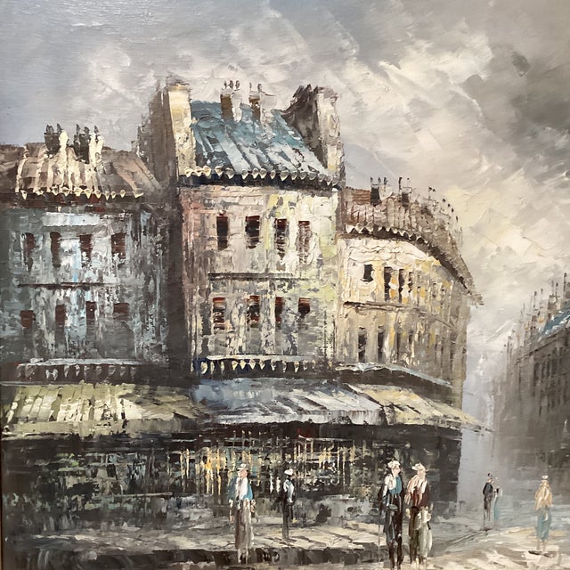 Early 20th Century Vibrant Impressionist Oil Painting Parisian Street Scene by Caroline Burnett (1877-1950) For Sale - Image 5 of 12