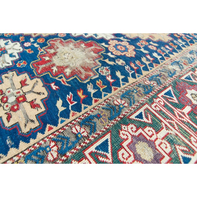 Blue House of Séance - 19th Century Kuba Quba Green Floral Handwoven Wool Pile Rug - 6’3” X 4’10.5” For Sale - Image 8 of 11