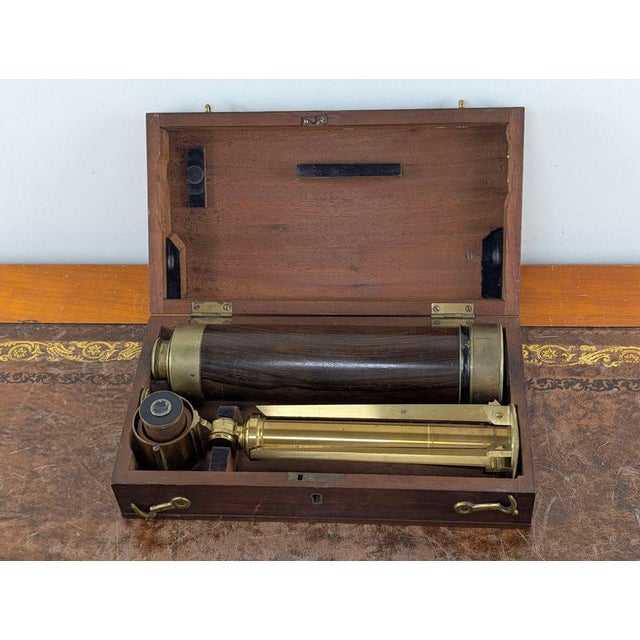 Mid-Victorian Dancer Brass and Hardwood Terrestrial Telescope, Manchester, 1850 For Sale - Image 6 of 16