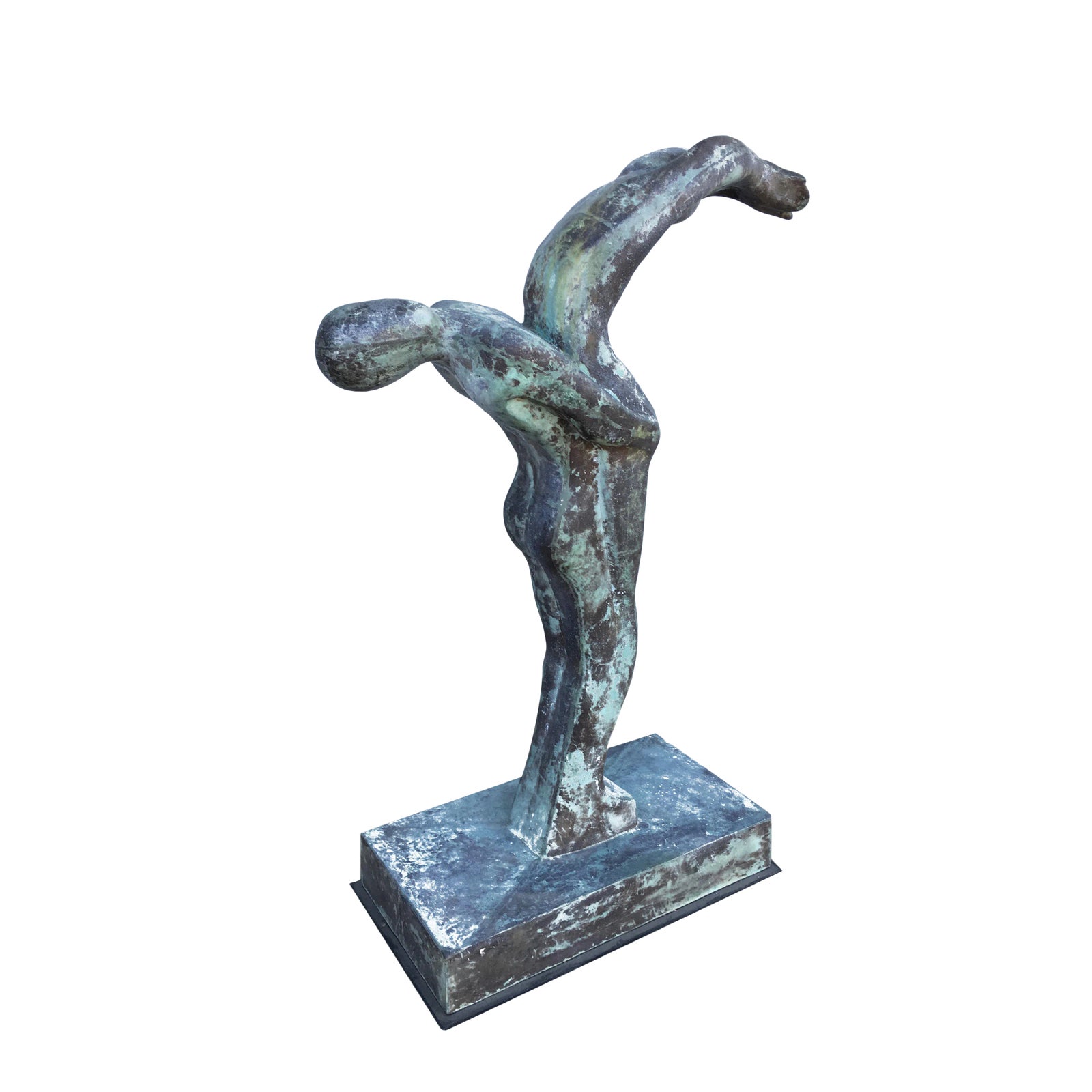 Sizable 43" Modern Faux Bronze "Lovers" Statue Chairish