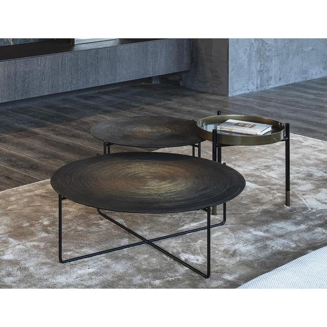 Metal Concentric Gold Isola 600 Coffee Table by Disain1971 For Sale - Image 7 of 12
