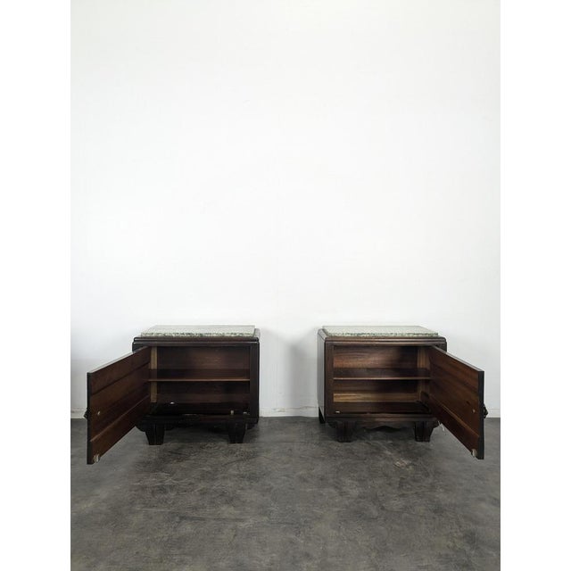 Large Art Deco Mahogany Bedside Tables, Set of 2 For Sale - Image 5 of 8