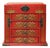 Chinese Oriental Red Dragon Phoenix Mirror Rectangular Jewelry Box For Sale