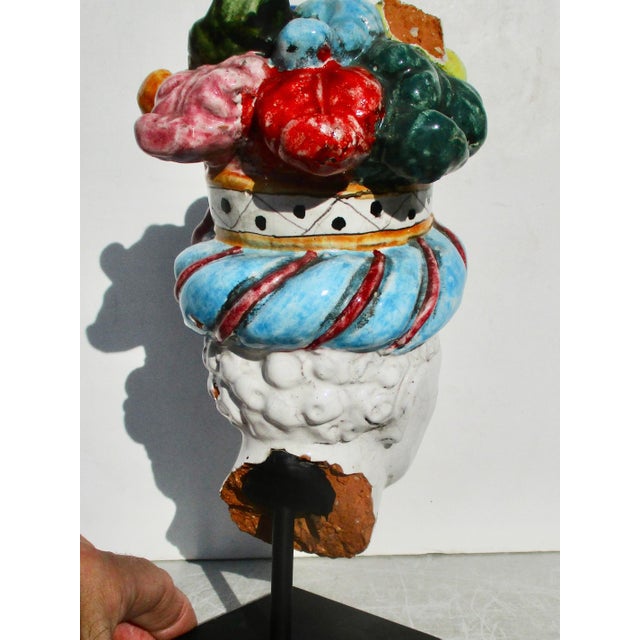 Italian Faience Mounted Head Fragment For Sale - Image 4 of 9