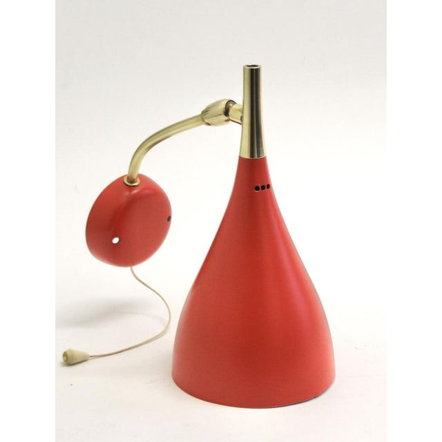 Mid-Century Modern Brass and Red Adjustable Wall Lamp by Louis Kalff for Cosack, 1950s For Sale - Image 11 of 11