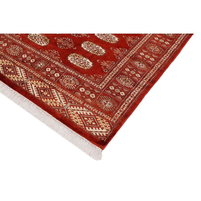 Rustic Bokhara Rust/Gray Hand Knotted Wool Rug For Sale - Image 4 of 9