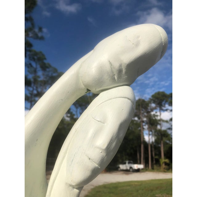 Modern Boho Plaster Sculpture of Young Family For Sale - Image 9 of 10