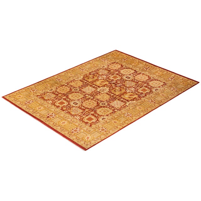 Orange Eclectic, One-of-a-Kind Hand-Knotted Area Rug - Orange, 8' 0" x 10' 9" For Sale - Image 8 of 8