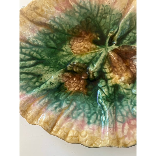 Late 19th Century Late 19th Century Etruscan Majolica Leaf Form Ceramic Plate or Ashtray For Sale - Image 5 of 5