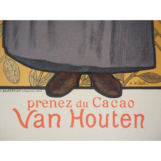 Adolphe Willette, Van Houten, Woman and Cocoa, 1895, Original Lithograph For Sale - Image 5 of 9
