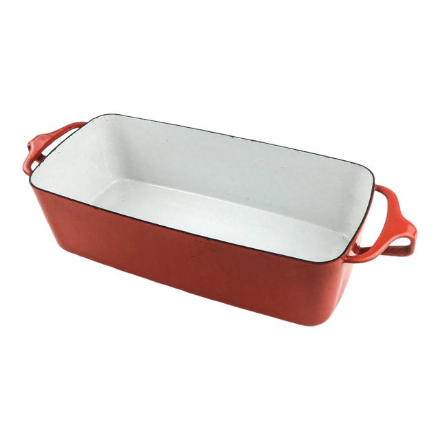 Vintage Dansk Red Enamel Loaf Pan France For Sale