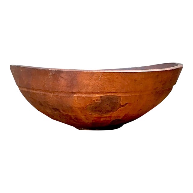 Vintage Monumental Carved Wood Salad Bowl For Sale