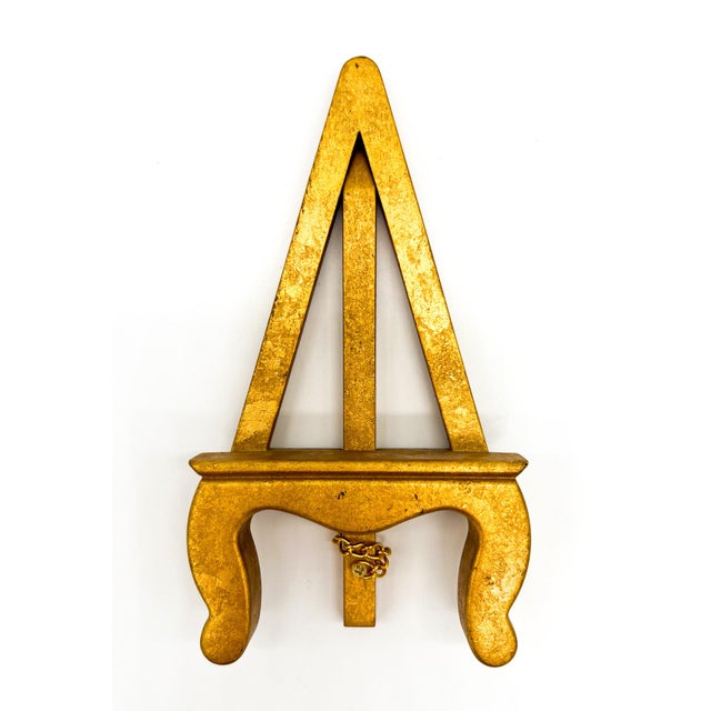 Gold Vintage Italian Florentine Gold Gilt Wood Display Easel – Baroque Tabletop Accent For Sale - Image 8 of 10