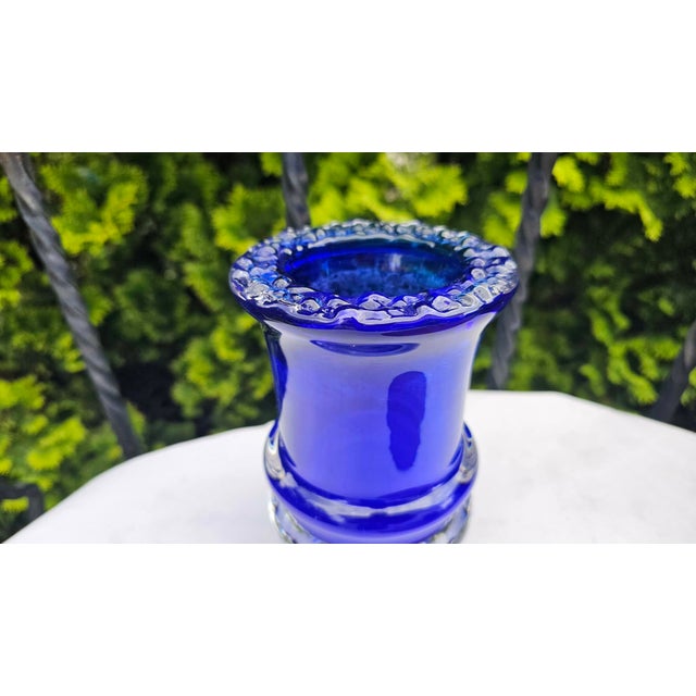 Cobalt Vase by Gunnar Ander for Lindshammar Stålverk, 1950s For Sale - Image 6 of 7