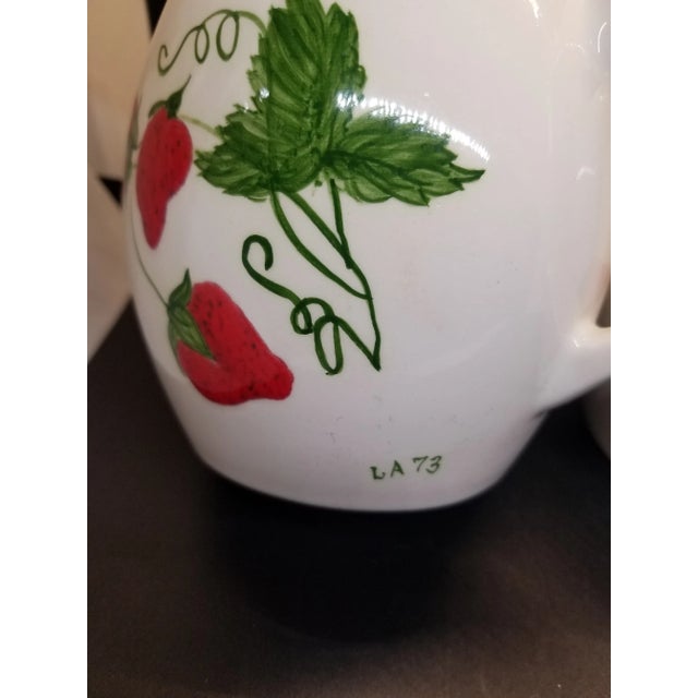 Mid-Century Modern Vintage Hobbiest Handpainted Strawberry Mugs, Set For Sale - Image 3 of 7