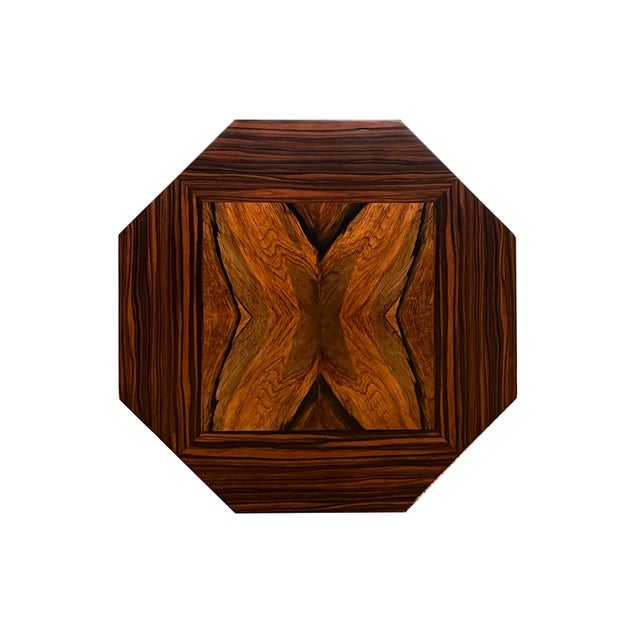 French Art Deco Macassar and Burl Walnut Octagonal Occasional Table For Sale - Image 4 of 8