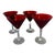 Vintage Ruby Red Martini Glasses- Set of 4 For Sale