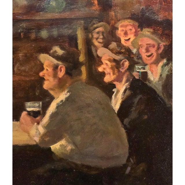 Edward Sylvester Hynes -an Evening at the Pub W/ Friends -c.1903s Oil Painting For Sale In Los Angeles - Image 6 of 10