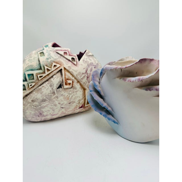 Boho Chic Vintage Studio Pottery Vase For Sale - Image 3 of 8