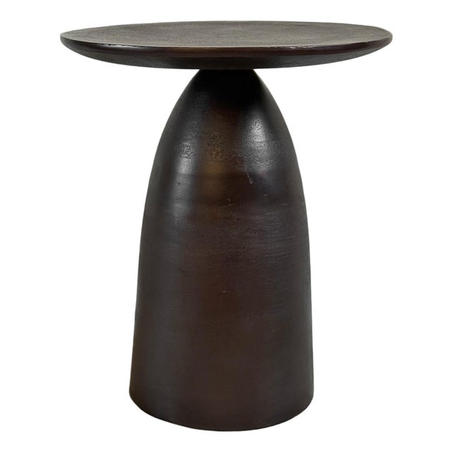 Modern Industrial Copper Bronze Metal Side Table For Sale