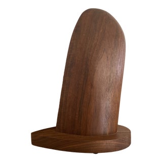 Vintage Mid-Century Modern Carved Wood Abstract Sculpture For Sale