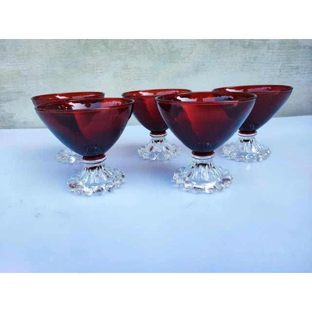 Maroon Vintage Empoli Ruby ​​Cups, 1970s, Set of 6 For Sale - Image 8 of 8