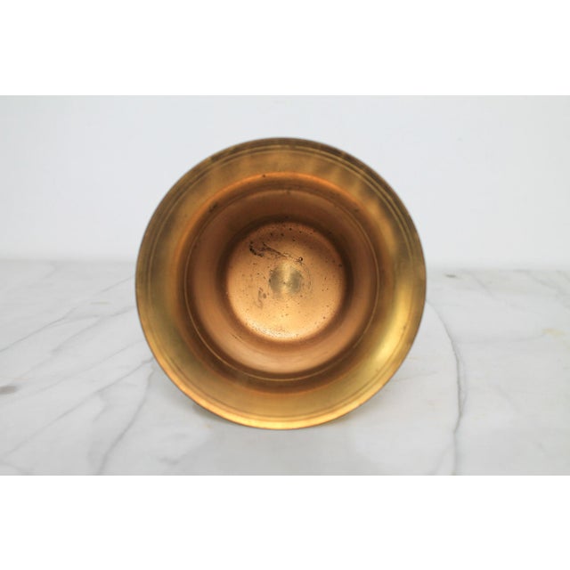 Brass Vintage Japanese Heavy Cast-Brass Apothecary Mortar For Sale - Image 8 of 11