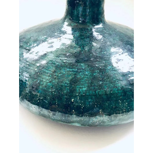 Handmade Art Pottery Ceramic Fluted Vase, Belgium, 1970s For Sale - Image 4 of 10