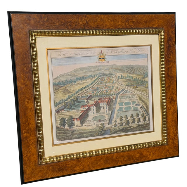 Antique Hand Colored Architectural Print by by Johannes Kip - Trowbridge Collection.
