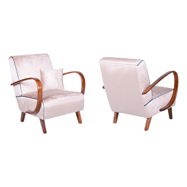 Czech Art Deco Armchairs attributed to Jindrich Halabala for Up Závody, 1940s, Set of 2 For Sale