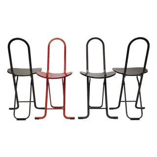 Dafne Folding Chair by Gastone Rinaldi for Thema, Italy, 1970s, Set of 4 For Sale