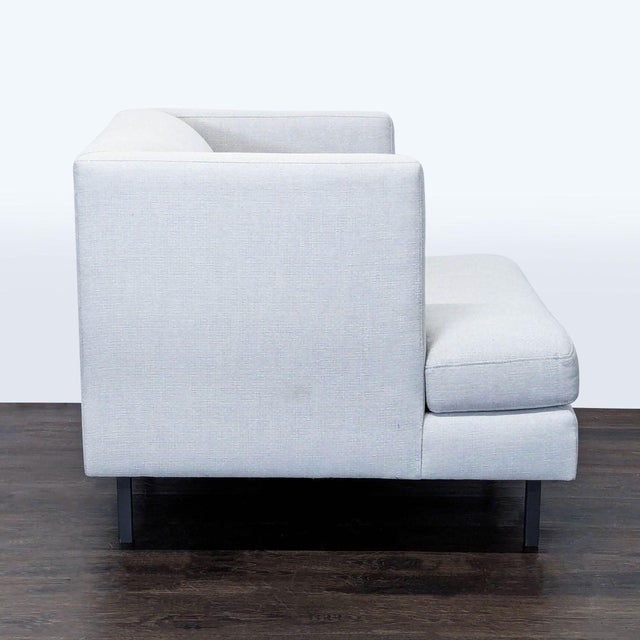 CB2 Cb2 Avec Modern Light Gray Lounge Chair With Metal Legs For Sale - Image 4 of 9